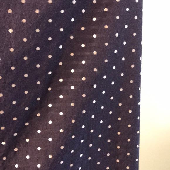 LOFT Navy Blue Pencil Skirt with Silver Polka Dots - Picture 2 of 3